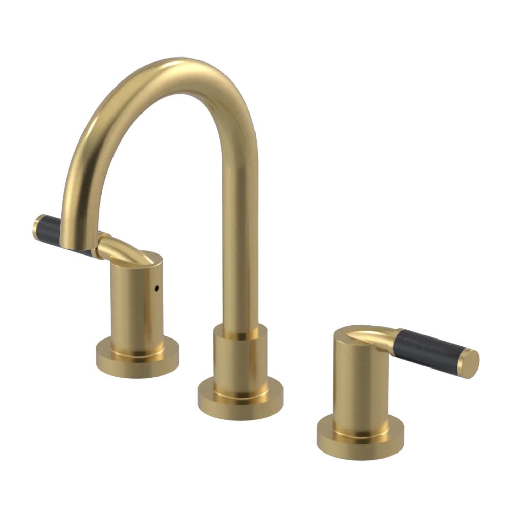 Rubinet Widespread Lav set (less drain) Satin Brass