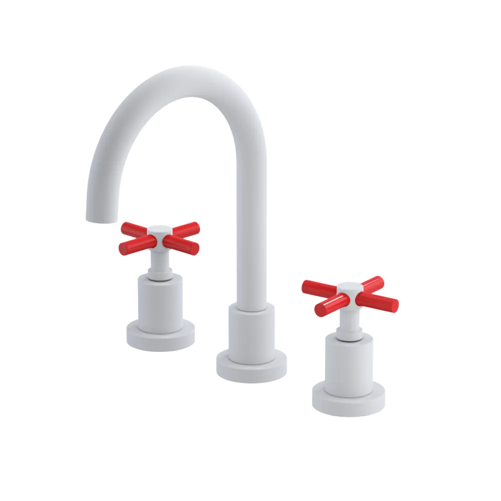Rubinet Widespread Lav. Set. (less drain) Matt White