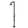 Rubinet Pressure Balance Outdoor Shower with Hand Held Shower & 10" Shower Head - 304 Stainless Steel Bordeaux