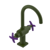 Rubinet Single Hole Dual Handle Lav. Set. (less drain) Green Envy