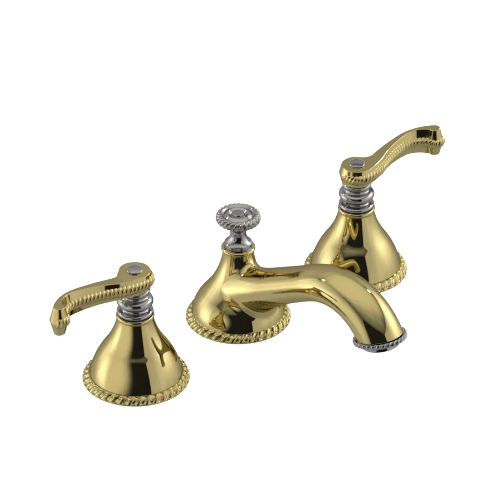 Rubinet Widespread Lav. Set. (less drain) Natural Brass