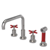 Rubinet Widespread Kitchen Set with Hand Spray Polished Nickel