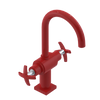 Rubinet Single Hole Dual Handle Lav. Set. (less drain) Red