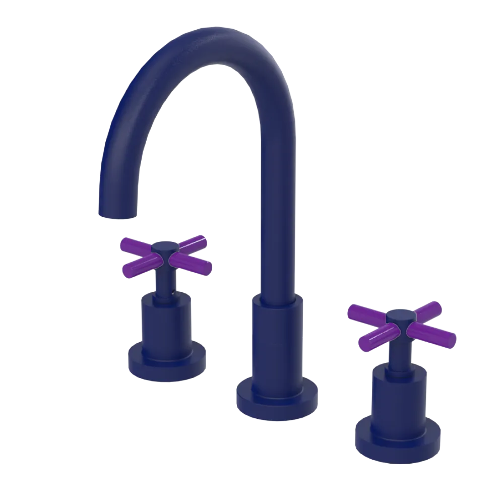 Rubinet Widespread Kitchen Set with LaSalle Spout Midnight Blue