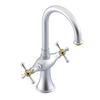 Rubinet Single Hole Dual Handle Lav. Set. (less drain) Satin Chrome
