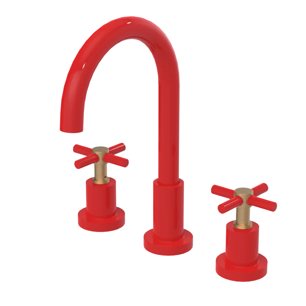 Rubinet Widespread Kitchen Set with LaSalle Spout Red