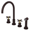 Rubinet Widespread Kitchen Set with LaSalle Spout with Hand Spray Oil Rubbed Bronze