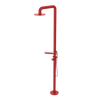 Rubinet Pressure Balance Outdoor Shower with Hand Held Shower & 10" Shower Head (with shelf) - 304 Stainless Steel Red