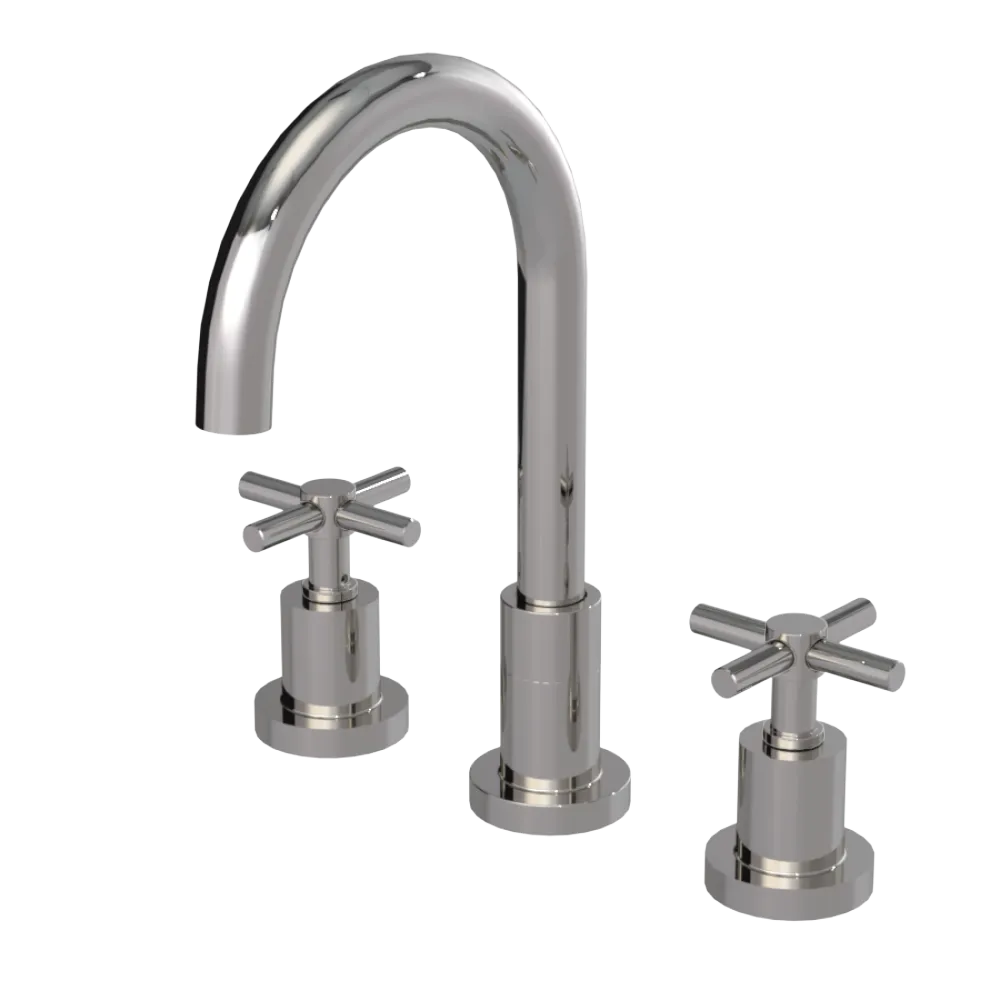 Rubinet Widespread Kitchen Set with LaSalle Spout Polished Nickel
