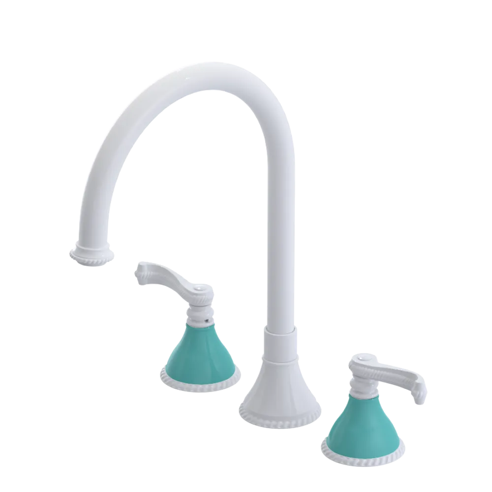 Rubinet Widespread Kitchen Set White