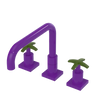 Rubinet Widespread Kitchen Set with Genesis Spout Purple Haze