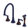 Rubinet Widespread Kitchen Set with Hand Spray Midnight Blue