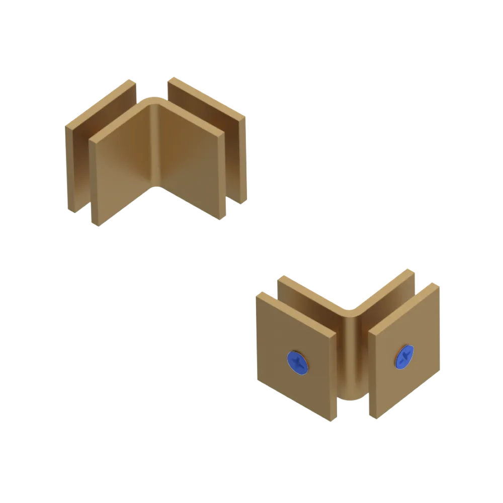 Rubinet 90 Glass to Glass Open Face Satin Gold