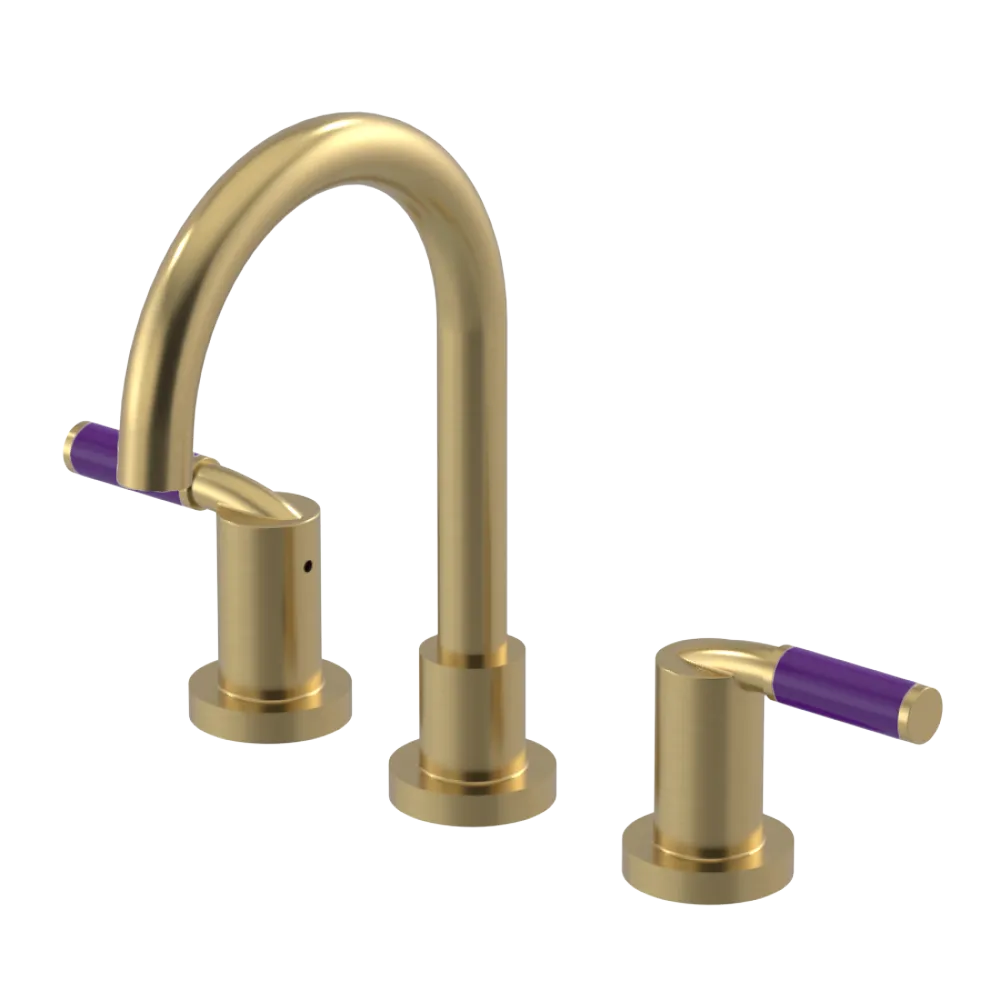 Rubinet Widespread Lav set (less drain) Satin Brass