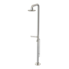 Rubinet Pressure Balance Outdoor Shower with Foot Rinse & 10" Shower Head (with shelf) - 304 Stainless Steel Polished Nickel