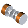 Rubinet Shower Door Knob (set) Satin Chrome