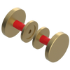 Rubinet Shower Door Knob (set) Satin Brass