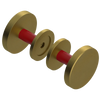 Rubinet Shower Door Knob (set) Antique Brass Matt