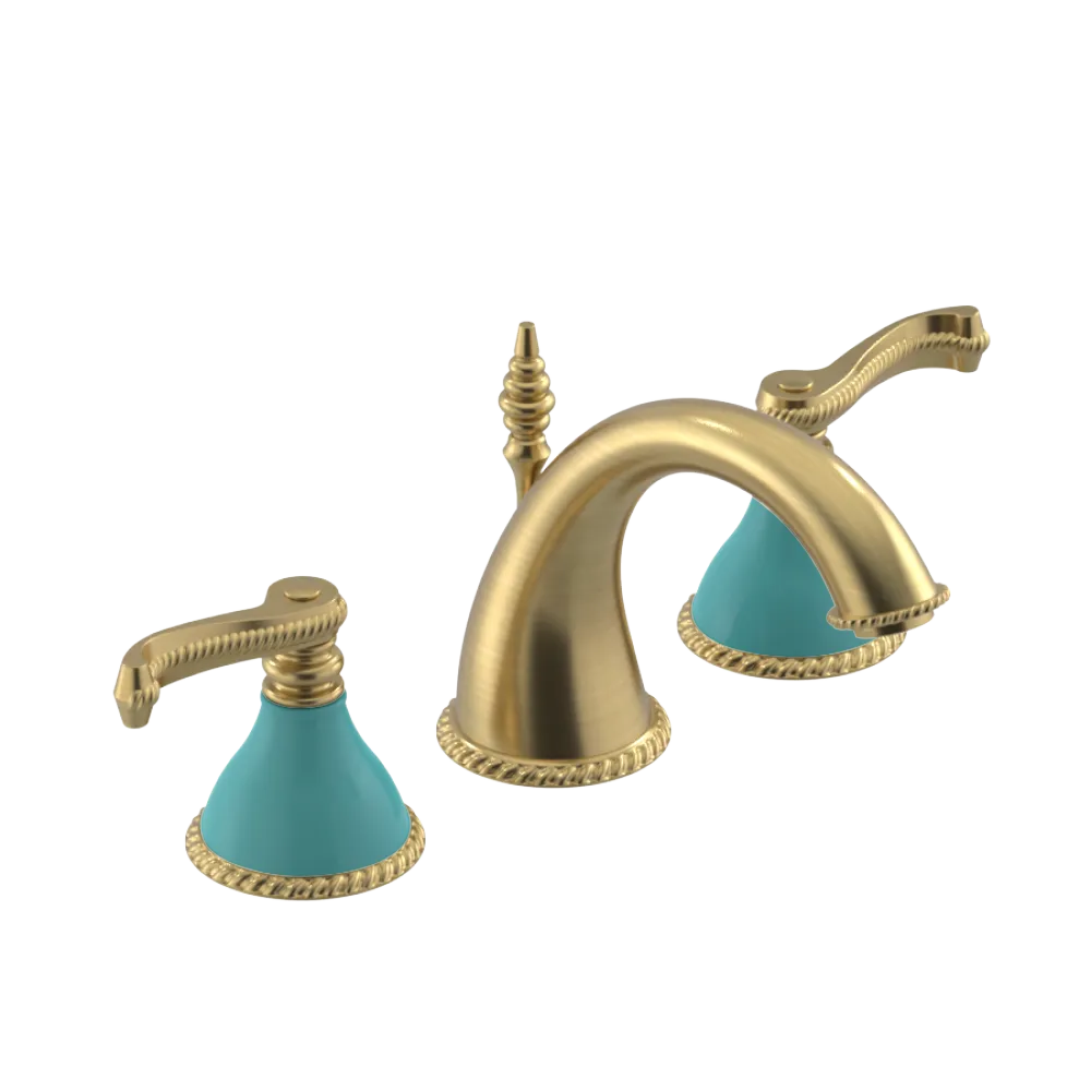 Rubinet Widespread Lav. Set. (less drain) Satin Brass