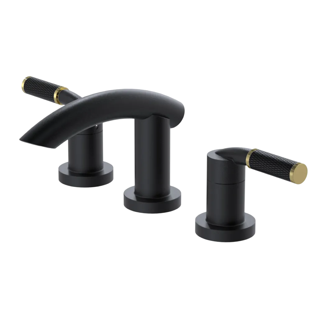 Rubinet Widespread Lav. Set. (less drain) Matt Black