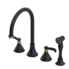 Rubinet Widespread Kitchen Set with Hand Spray Matt Black