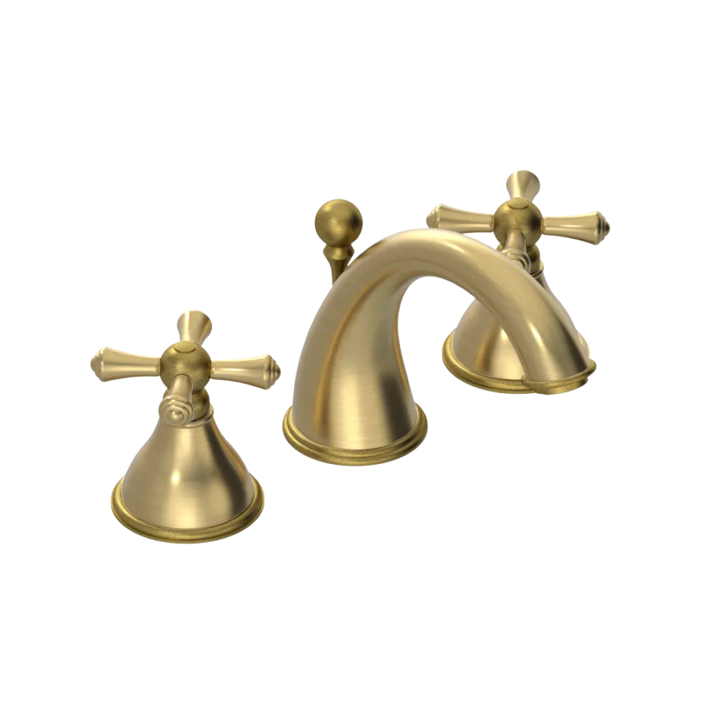 Rubinet Widespread Lav. Set. (less drain) Satin Brass