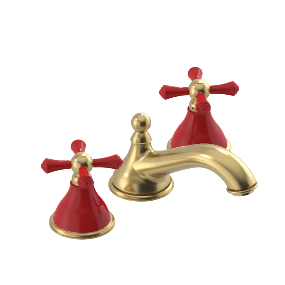 Rubinet Widespread Lav. Set. (less drain) Satin Brass