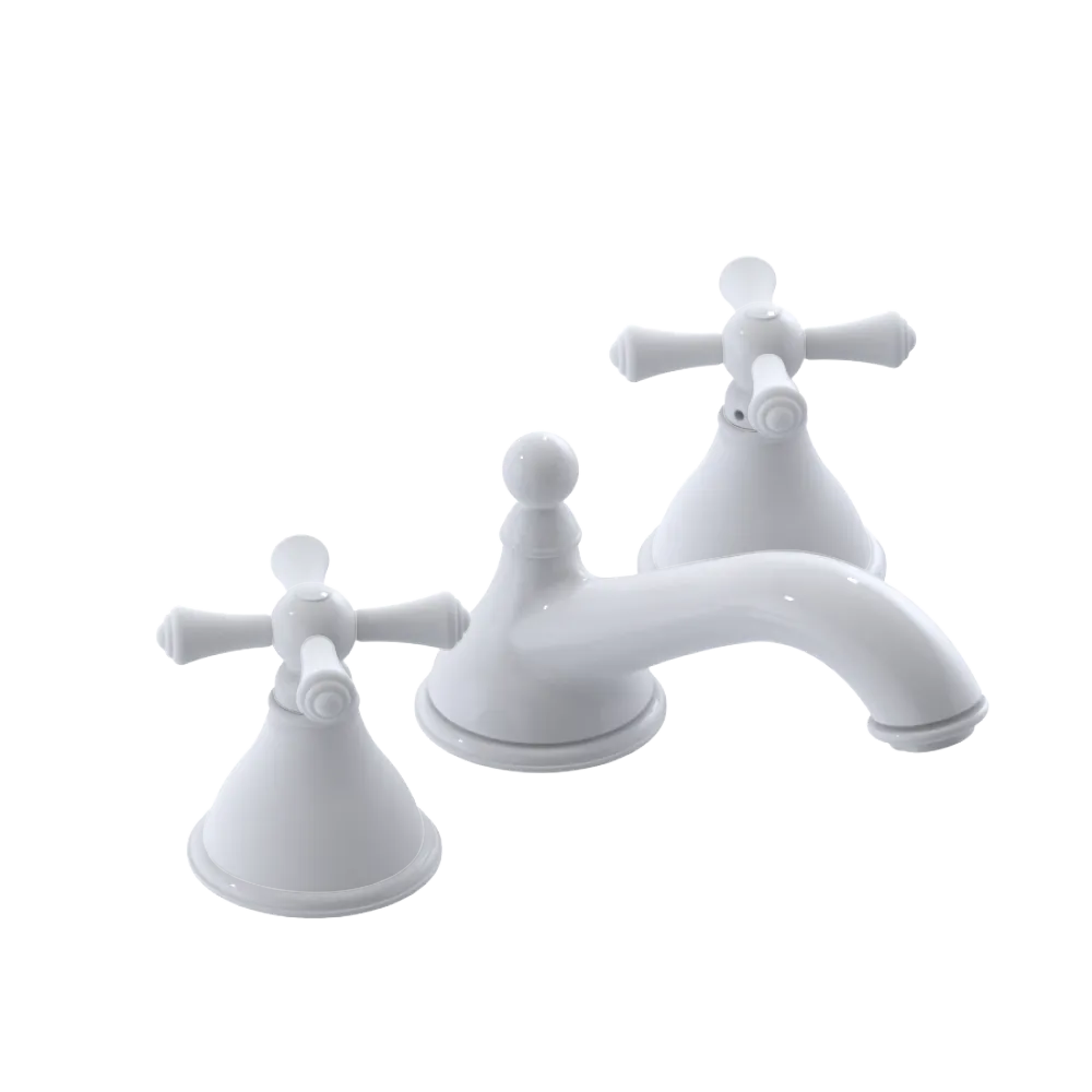 Rubinet Widespread Lav. Set. (less drain) White