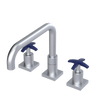 Rubinet Widespread Kitchen Set with Genesis Spout Satin Chrome