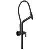 Essential Shower Series 10 7/16" Linear Round Slide Bar Shower Arm And Flange - Matte Black