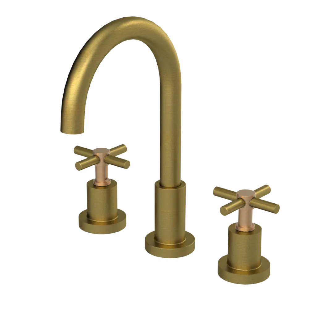 Rubinet Widespread Kitchen Set with LaSalle Spout Antique Brass Matt