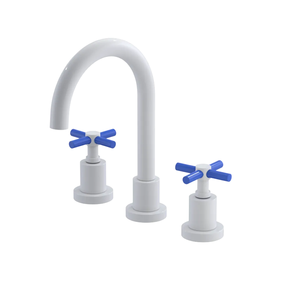 Rubinet Widespread Lav. Set. (less drain) White