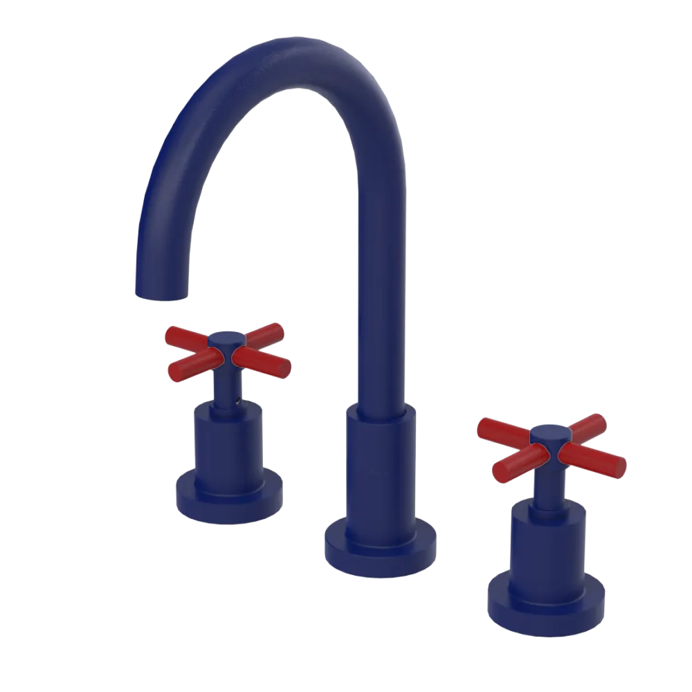 Rubinet Widespread Kitchen Set with LaSalle Spout Midnight Blue