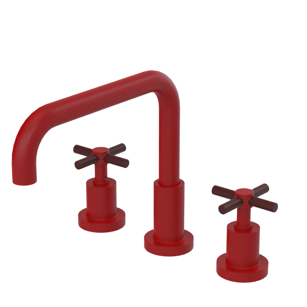 Rubinet Widespread Kitchen Set Maroon
