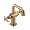 Rubinet Single Hole Dual Handle Lav. Set. with Genesis spout (less drain) Satin Gold