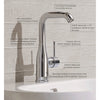 Grohe Essence New Single Hole Single-Handle L-Size Bathroom Faucet 4.5 L/Min (1.2 Gpm)