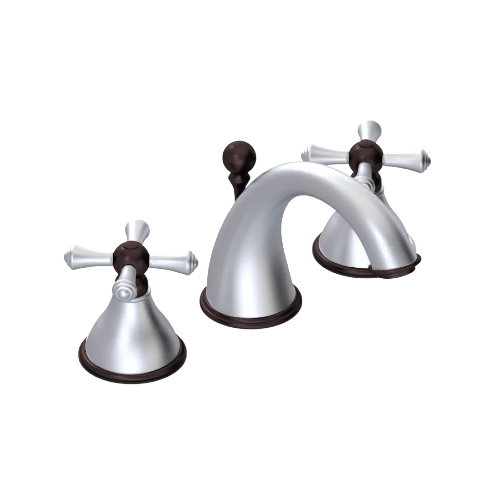 Rubinet Widespread Lav. Set. (less drain) Satin Chrome