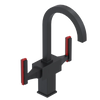 Rubinet Single Hole Dual Handle Lav. Set. (less drain) Matt Black
