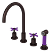 Rubinet Widespread Kitchen Set with LaSalle Spout with Hand Spray Oil Rubbed Bronze