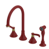 Rubinet Widespread Kitchen Set with Hand Spray Maroon