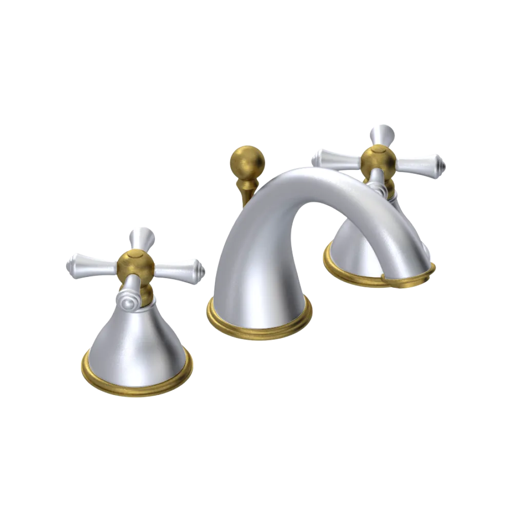 Rubinet Widespread Lav. Set. (less drain) Satin Chrome