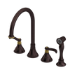 Rubinet Widespread Kitchen Set with Hand Spray Tuscan Brass