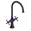 Rubinet Two Handle Single Hole Kitchen Set Matt Black