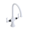Rubinet Two Handle Single Hole Kitchen Set Matt White