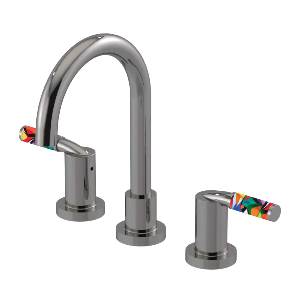 Rubinet Widespread Lav set (less drain) Polished Nickel