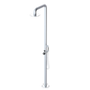 Rubinet Pressure Balance Outdoor Shower with Hand Held Shower & 10" Shower Head - 304 Stainless Steel Satin Chrome