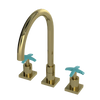 Rubinet Widespread Kitchen Set Natural Brass