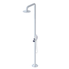 Rubinet Pressure Balance Outdoor Shower with Hand Held Shower & 10" Shower Head - 304 Stainless Steel Matt White