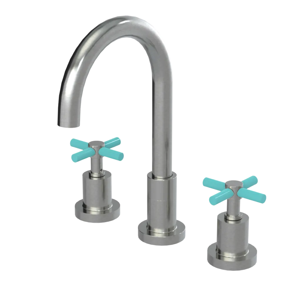 Rubinet Widespread Kitchen Set with LaSalle Spout Satin Nickel