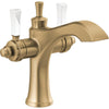 Dorval Single Hole Monoblock Bathroom Faucet - Champagne Bronze/Porcelain